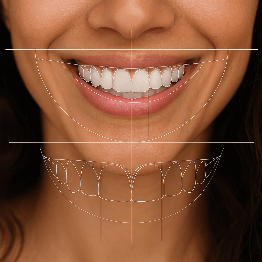 Diseño de sonrisa digital — proporciones y simetría