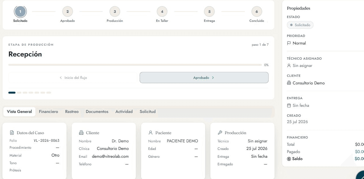 Seguimiento en tiempo real de un caso en el portal Vitreo